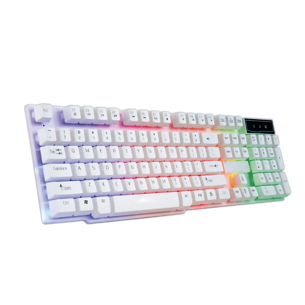 Проводная USB клавиатура VOBERRY Crack со светодиодной радужной подсветкой светящаяся