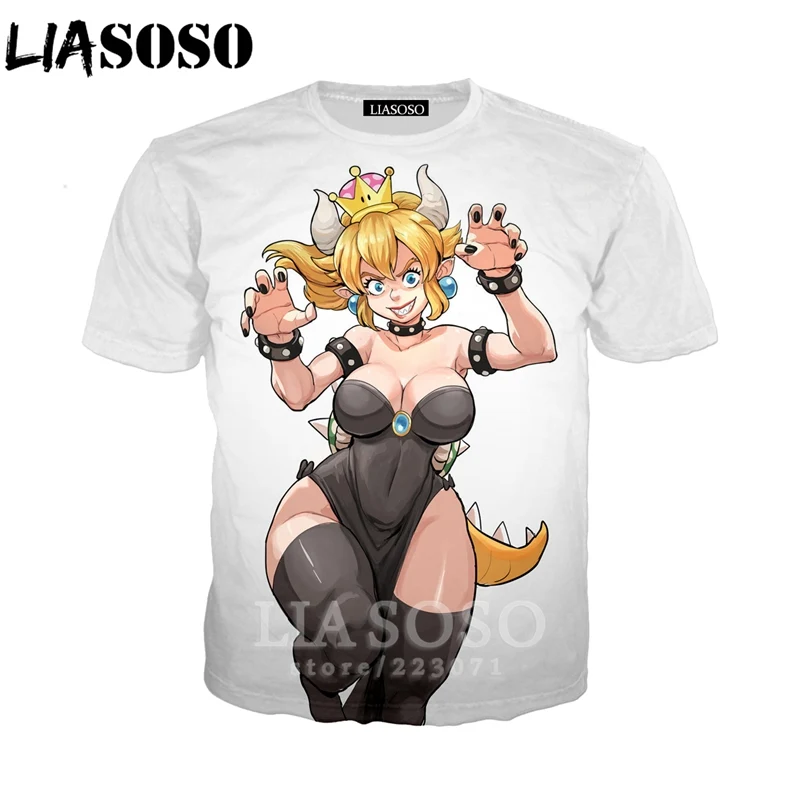 LIASOSO летняя Новинка мужская и женская модная толстовка 3D принт видео игра Bowsette