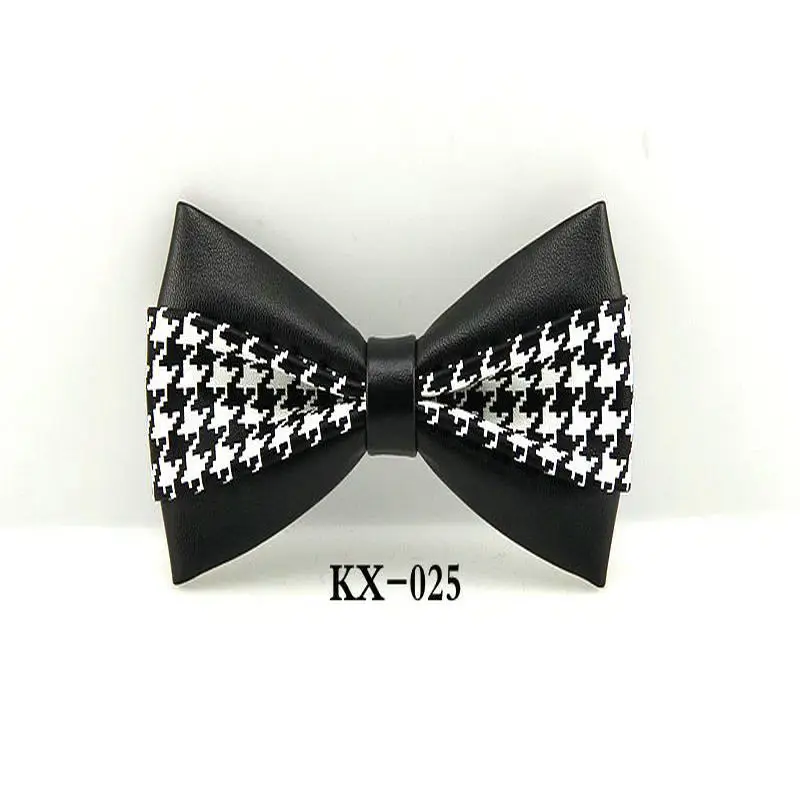 Элегантный мужской галстук бабочка из искусственной кожи с леопардовым принтом