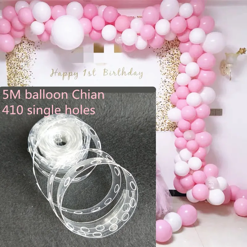 5M balloon chain 7 трубок держатель воздушных шаров колонна-подставка прозрачный пластиковый шар палочка День Рождения украшения Детские свадебные шары Декор - Цвет: 5M balloon chain