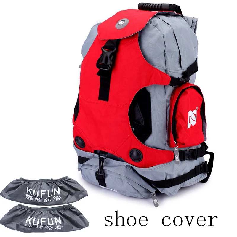 L red x shoe cover Встроенный рюкзак для коньков, сумка для роликовых коньков, обувь, рюкзак, сумка для роликовых коньков, рюкзак для взрослых, рюкзак, сумка через плечо - Цвет: L red x shoe cover