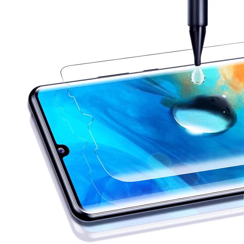 УФ закаленное стекло для huawei P30 Pro mate 20 Полное жидкое клеевое Защитное экрана HD