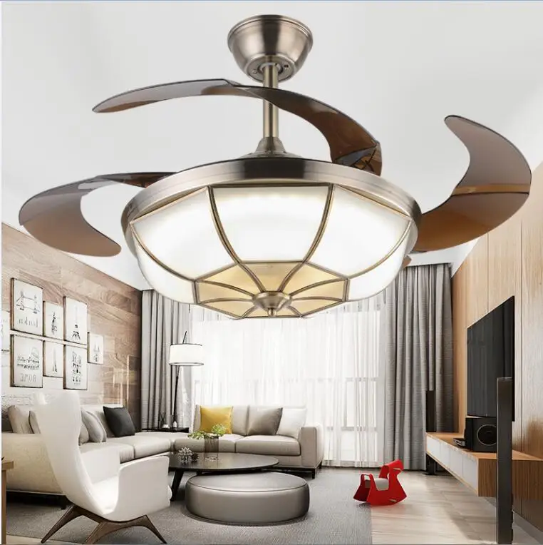 Светодиодный потолочный вентилятор 42 дюйма 108 см регулировка яркости для