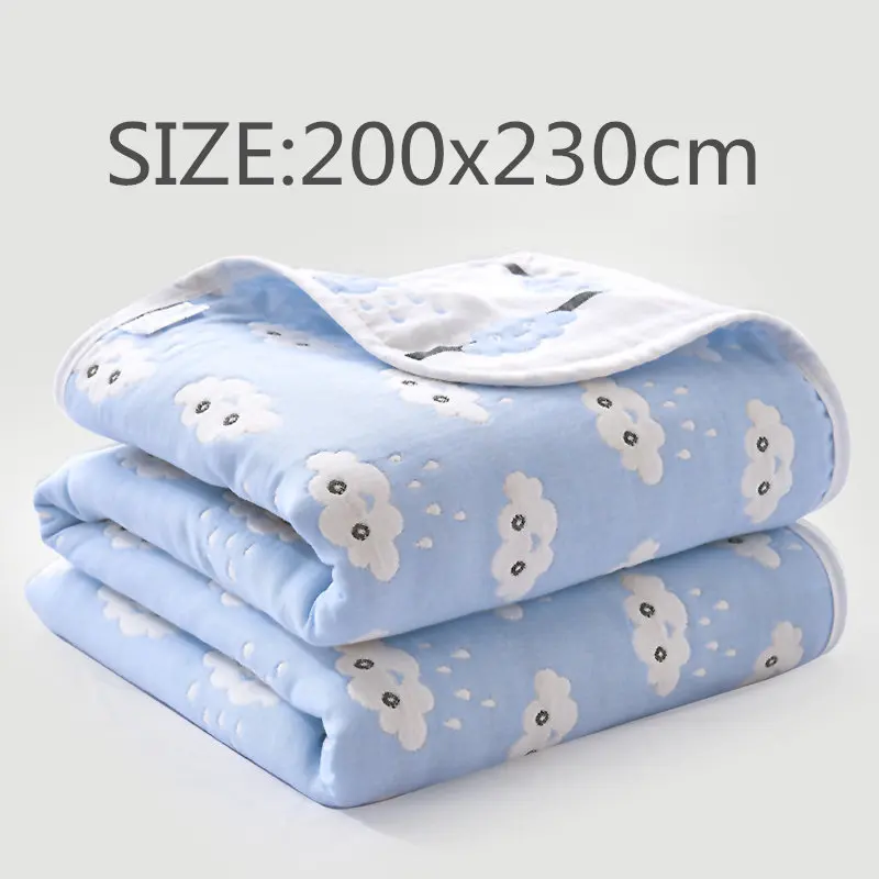 blue200x230cm Мути использование натуральный хлопок детские взрослых Одеяло 3 Слои муслин пеленать Обёрточная бумага мягкие постельные принадлежности Стёганое одеяло детское одеяльце детская ванночка Полотенца - Цвет: blue200x230cm