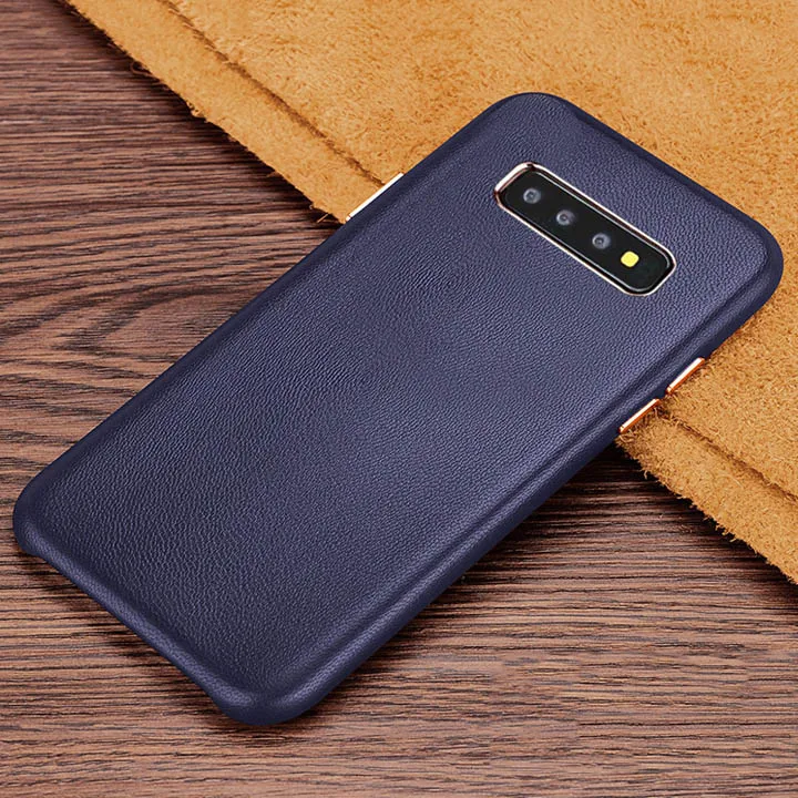 Blue Для samsung S10 Plus чехол Роскошный тонкий мягкий из натуральной овечьей кожи противоударный чехол для телефона для samsung S10 S10E задняя крышка - Цвет: Blue
