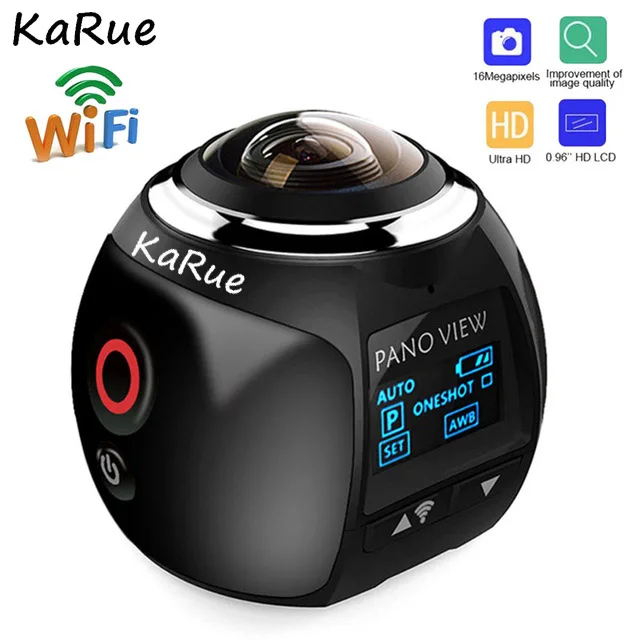 KaRue V1B Камера 360 экшн Wi Fi 2448*2448 со сверхвысоким разрешением Ultra HD Mini