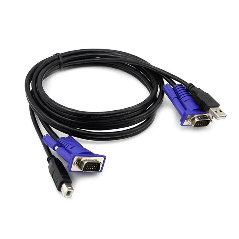 Binmer Switches New 4-Port USB 2.0 KVM Switch Mouse/Keyboard/VGA Video Monitor 200MHz 1920x1440 td0517 dropship | Компьютеры и офис