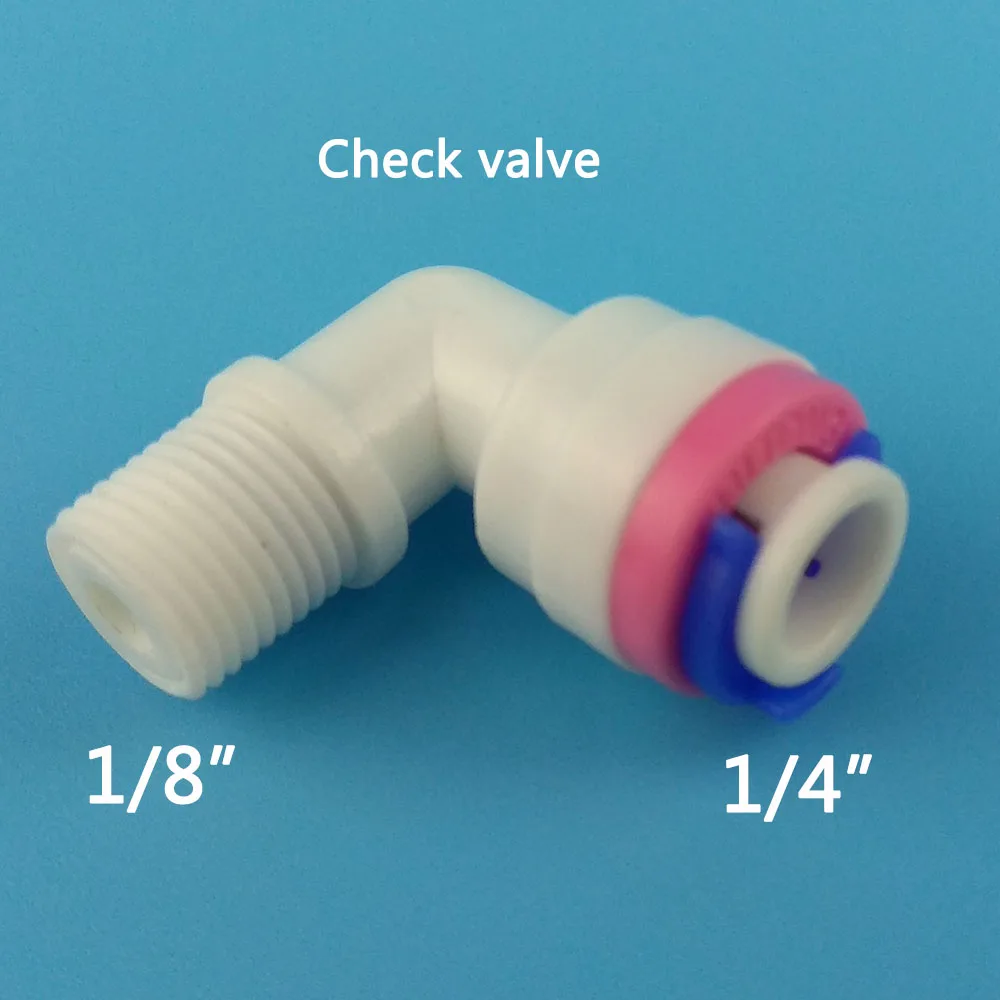 50 шт. 1/8 &quot 1/4&quot обратный клапан queck совместных одноходовым клапаном локоть