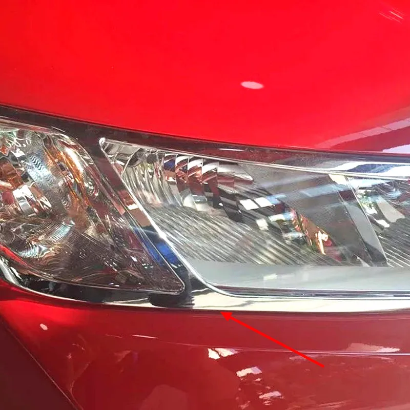 Для Honda City 2014-17 ABS хромированный абажур для фар Крышка ламп Накладка экстерьера