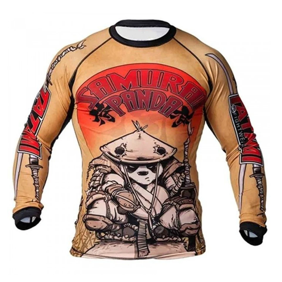 Jiu jitsu футболки Рашгард MMA для мужчин Боксерский набор обтягивающие майки брюки 3D рюкзак с изображением обезьяны кикбоксинг, муай-тай фитнес колготки