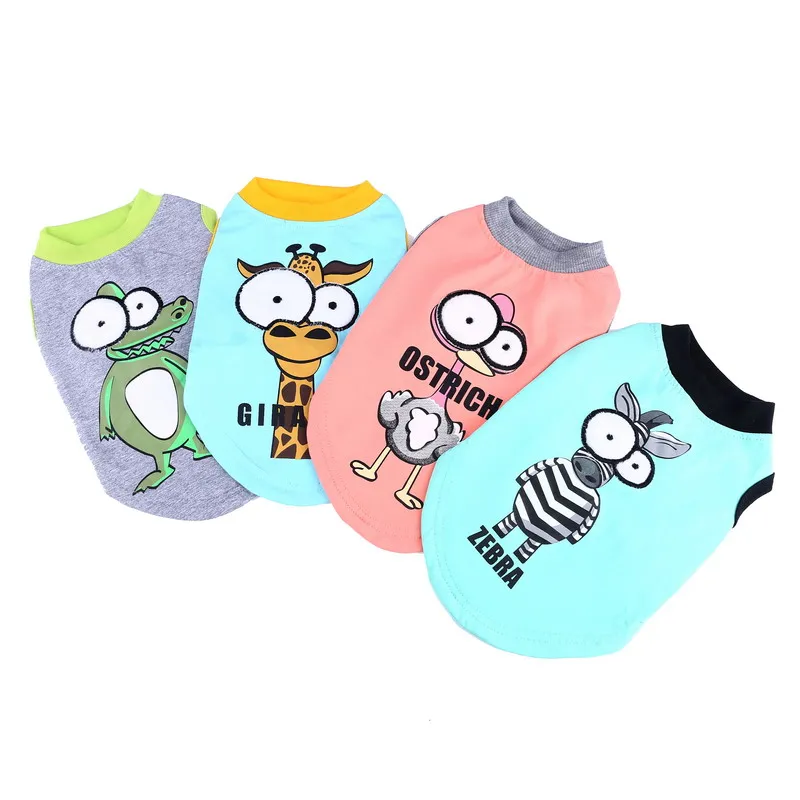 

Cartoon Big Eyes Pet Dog Summer Vest Clothes Cat Shirt T-shirt Cotton Pet Clothing Costumes For Small Dogs Yorkshire Chihuahua