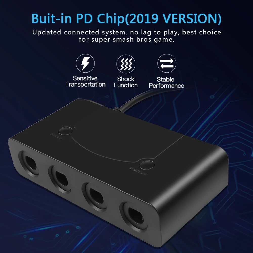 4 порта для GameCube Wii конвертер GC контроллеры USB адаптер поддерживает дома и