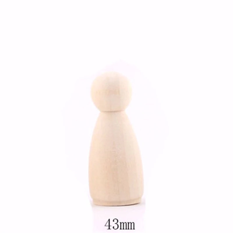43mm female 35-65 мм 10 шт./лот деревянные Девочки Мальчики колышки для кукол деревянная кукла незавершенная Сделай Сам твердые деревянные естественные необработанные деревянные игрушки Детские Прорезыватели - Цвет: 43mm female