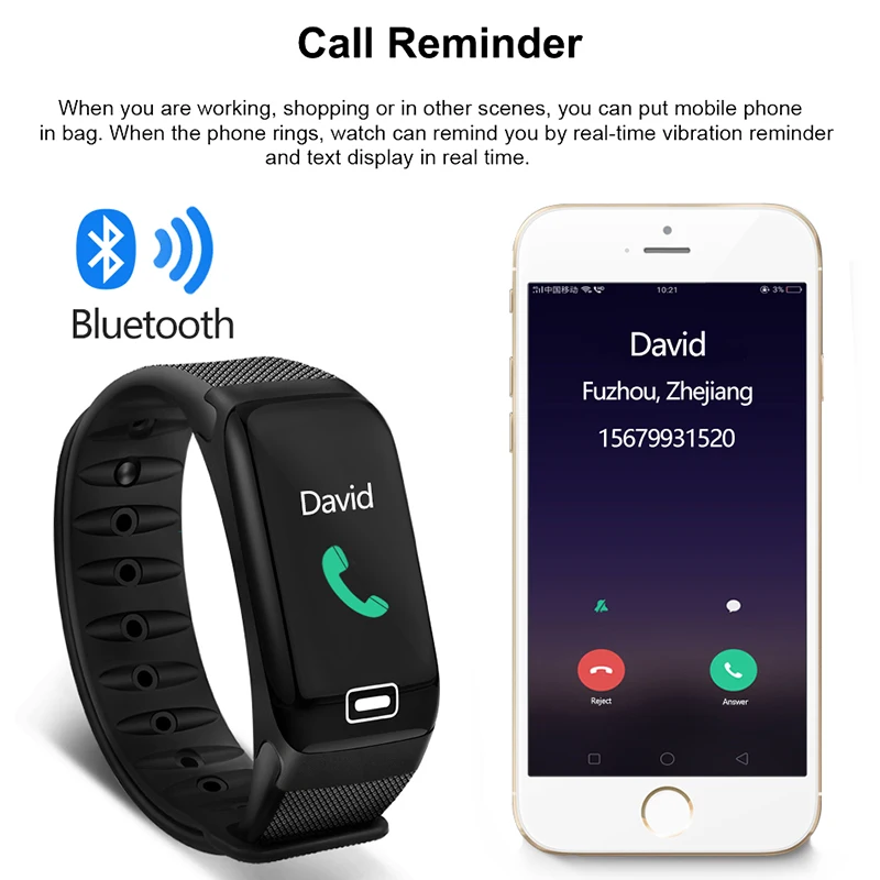 LIGE Смарт часы спортивные фитнес трекер пульсометр кровяное давление IP67 смарт