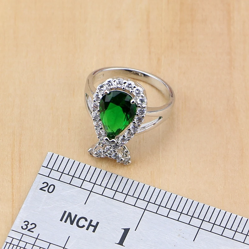 Женский комплект ювелирных изделий из стерлингового серебра 925 пробы с