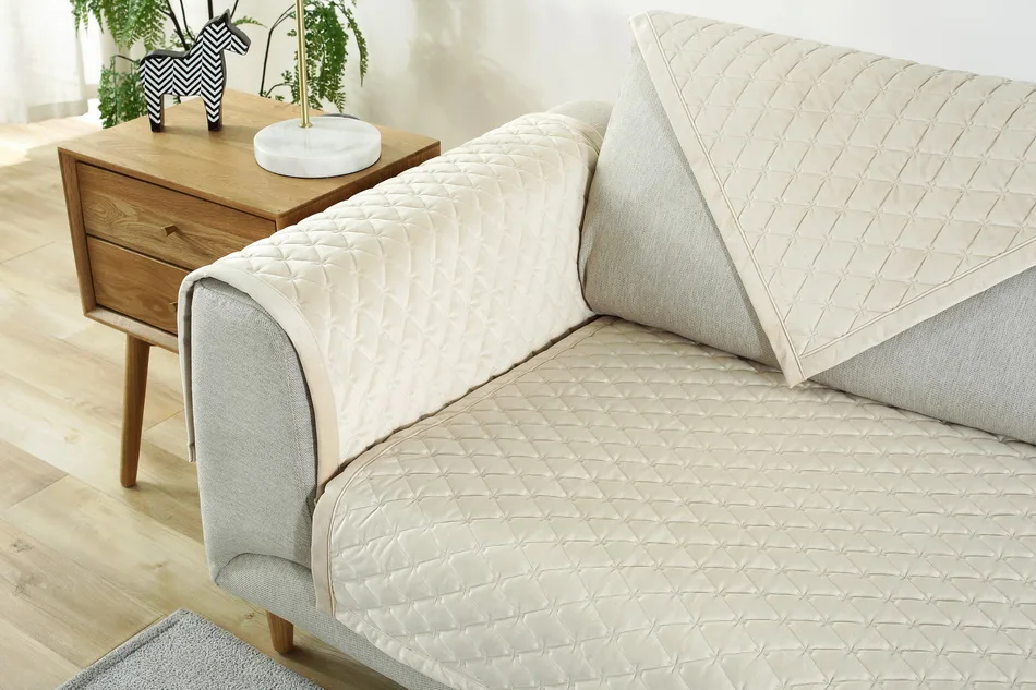 Beige Европейский Стиль для диванов Детское пальто из толстого плюша диван Чехол Мягкая Обувь на нескользящей подошве из бархата, чехол для дивана, Гостиная 1/2/3 Чехол для сидения набор - Цвет: Beige