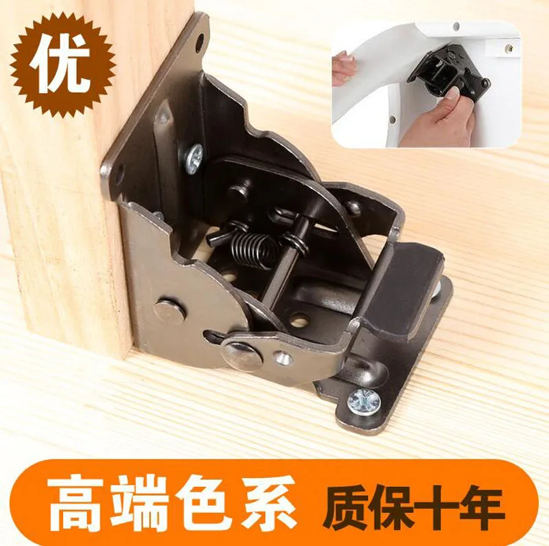 90 degree self-locking folding table leg hinge hinge right angle car van coffee table folding furniture hardware bed foot joint