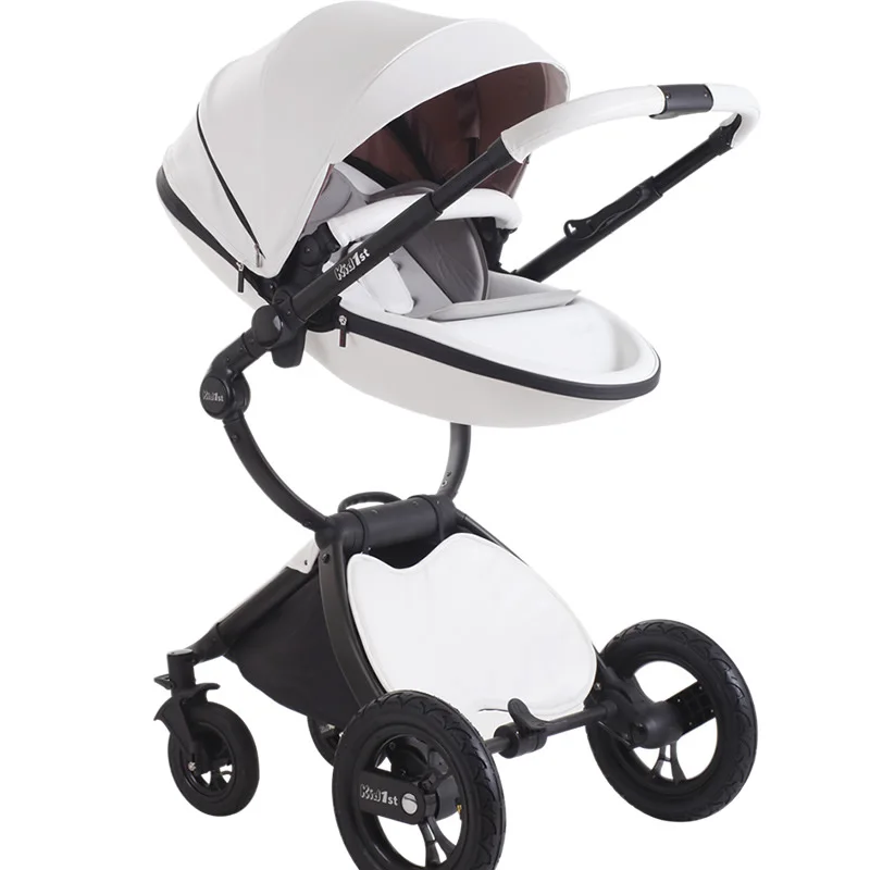 

European high Landscape View Stroller Baby cart Four-wheel 2-Hop 1 trolley Two-way baby light Trolley Stroller 2 in 1 free pad