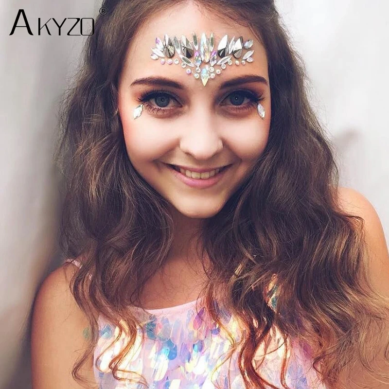 AKYZO Новинка 2018 временная адгезия ювелирные украшения для тела вечерние Цветные