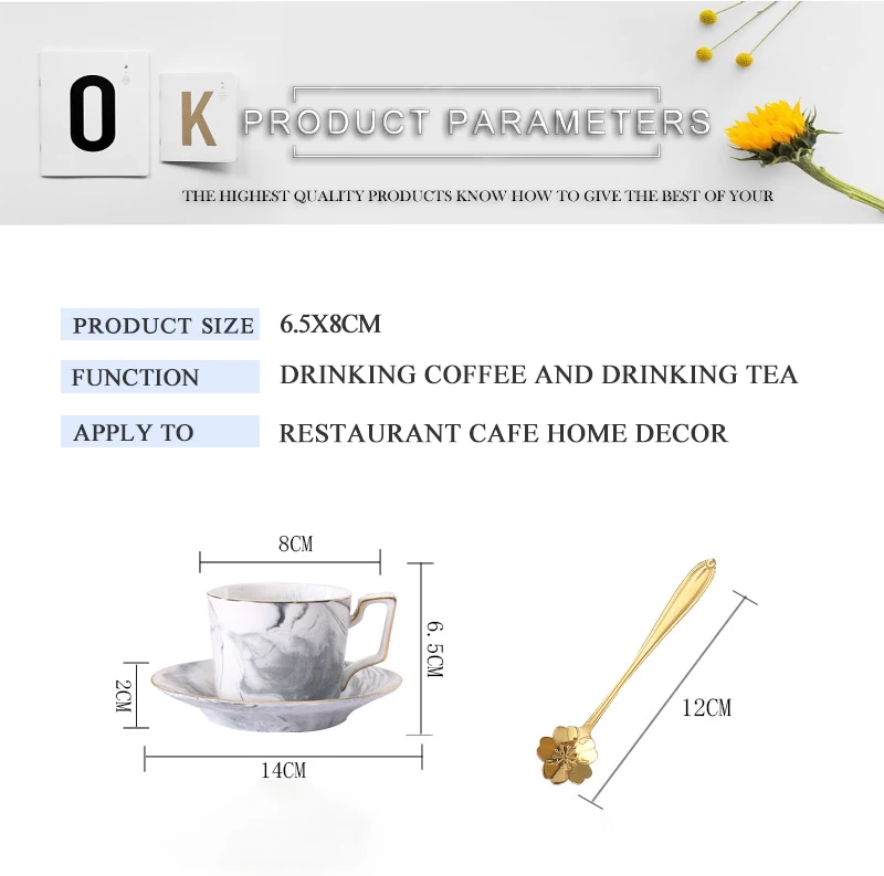 Макарон мраморные керамические кофейные чашки Tazas де кафе костяные чайные наборы капучино креативные кубеки посуда домашние блюда 5B013
