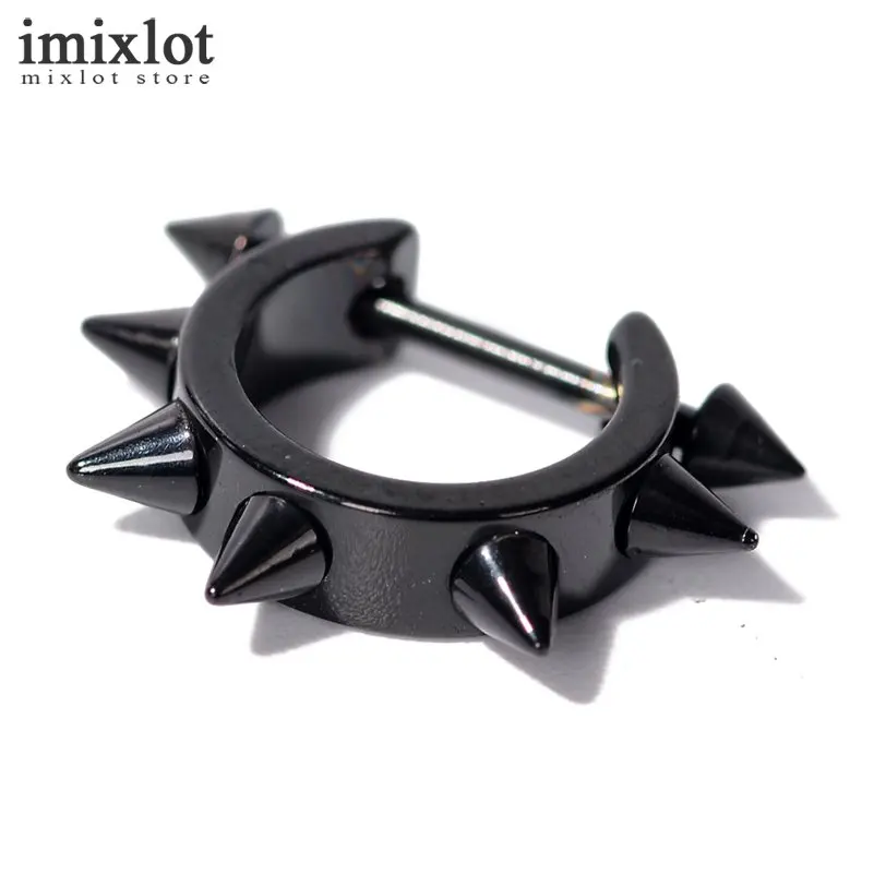 Imixlot готический панк серьги стержня для Для женщин мужчин черный серебристый