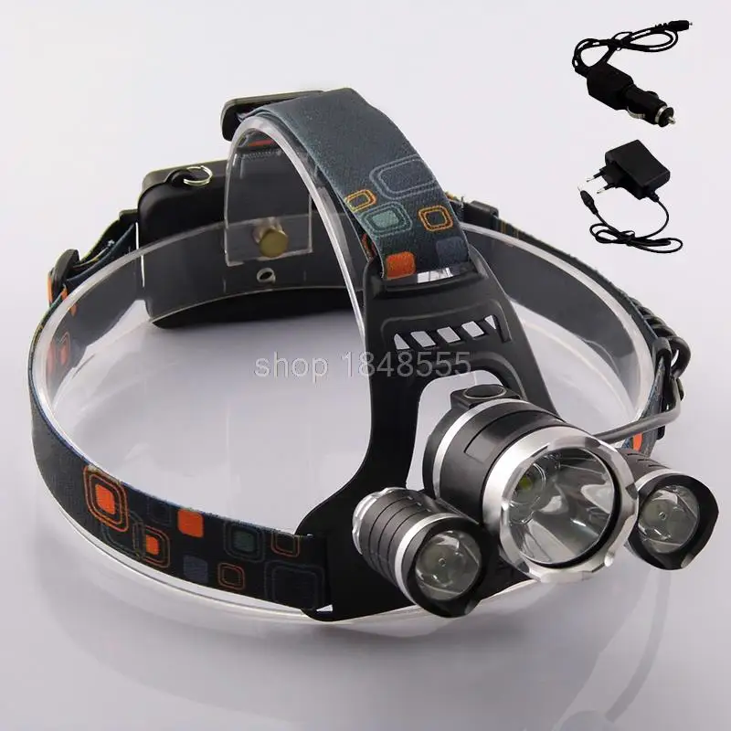 

5000 lumens Powerful led Headlamp for camping fishing hunting with car AC charger XML T6 LED Outdoor Headlight head torch