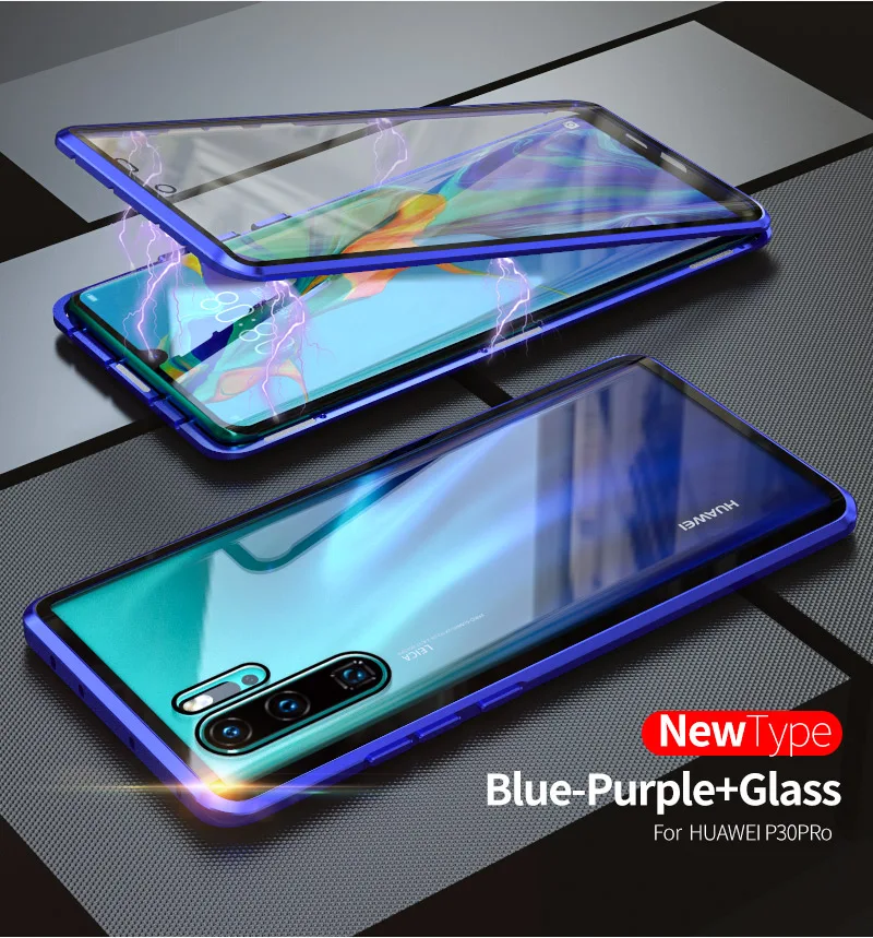 Двусторонний прозрачный стеклянный Магнитный чехол для huawei P30 P20 mate 20 Pro Nova 3i 4 5 Pro 5i Honor 20 Pro 20i V20 Роскошный Полный Чехол