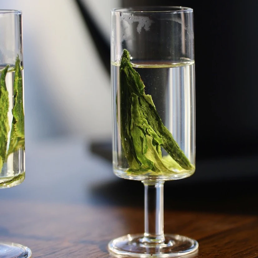 Термостойкое китайское стекло с высокой стопой прямой корпус чашка зеленого чая