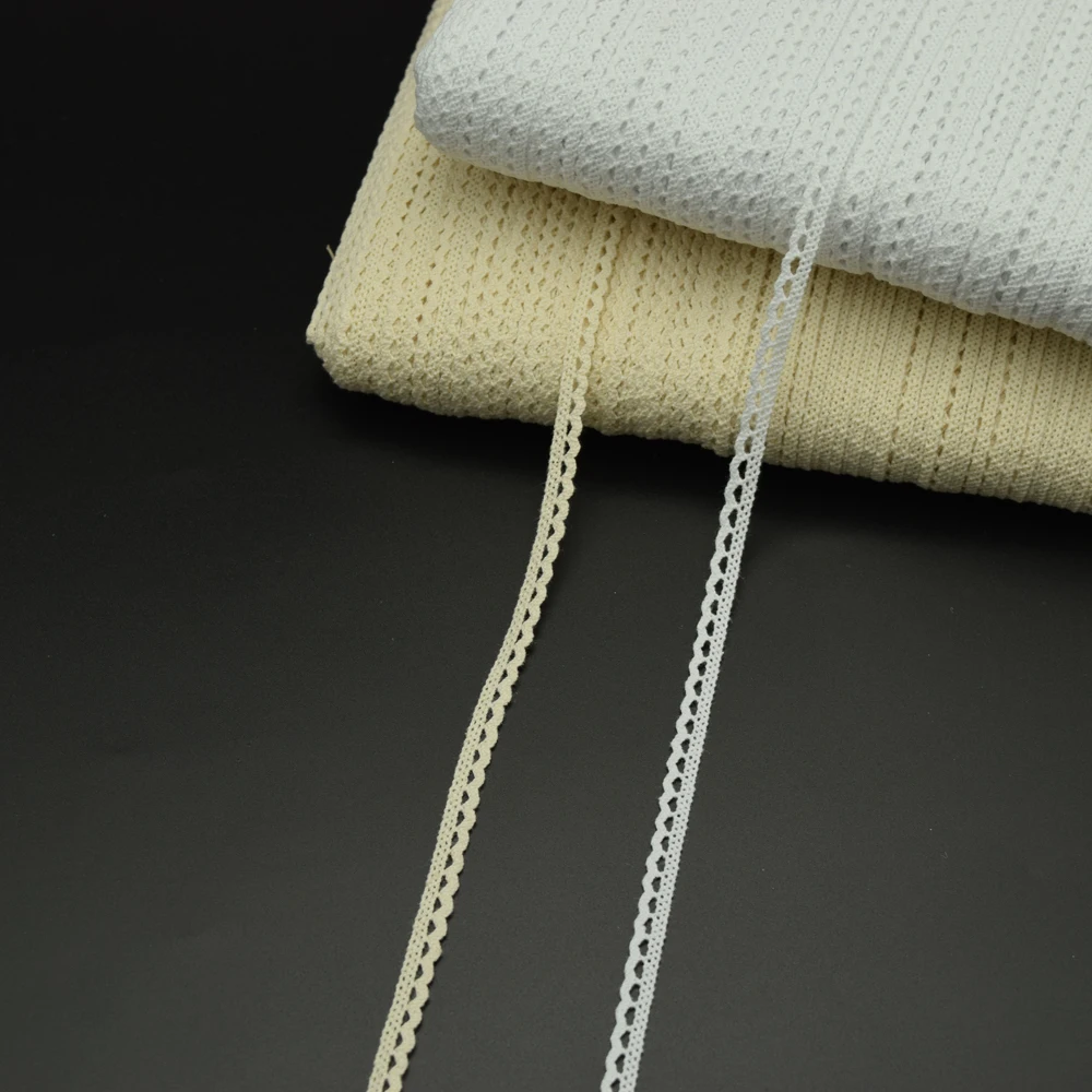 100 ярдов бежево-белое хлопковое кружево женское оптовая продажа ширина 7 мм.