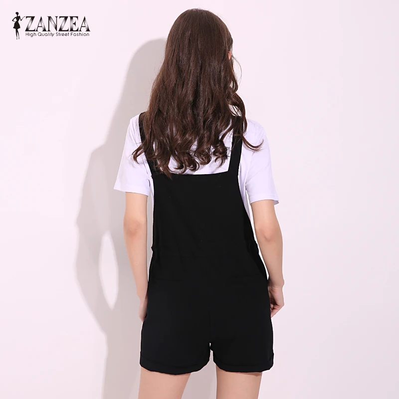 ZANZEA женские комбинезоны 2020 новые летние однотонные Комбинезоны на бретелях