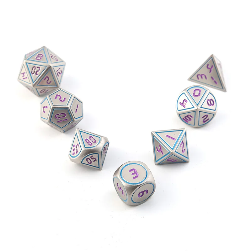 Многогранная Rpg Dobbelstenen Dnd Metalen наборы Подземелья и Драконы Tafel Spel набор Dados Groen Digitale