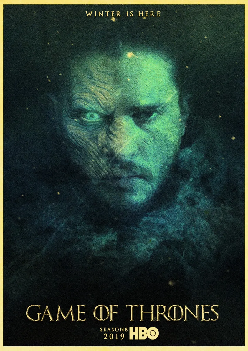 E144 Игра трона GOT Сезон 8 Джон Сноу постер фильмов в стиле винтаж для дома гостиной спальни настенный Декор печатная Картина Настенная живопись - Цвет: E144