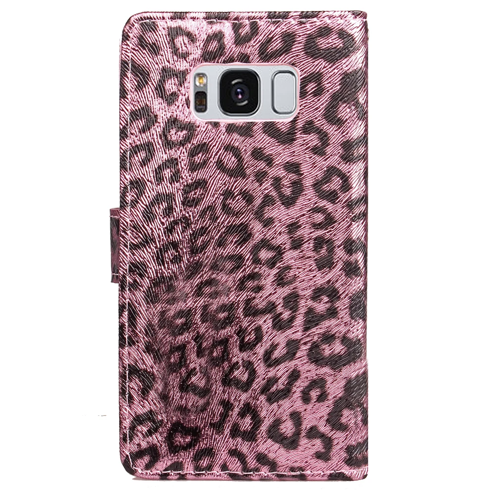 Кожаный чехол для телефона с леопардовым принтом Samsung Galaxy S8 Plus бумажник