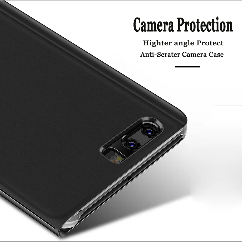 360 полностью защитные зеркальные Флип Кожаные чехлы для Huawei Mate 10 Lite Honor 8 V10 окошко