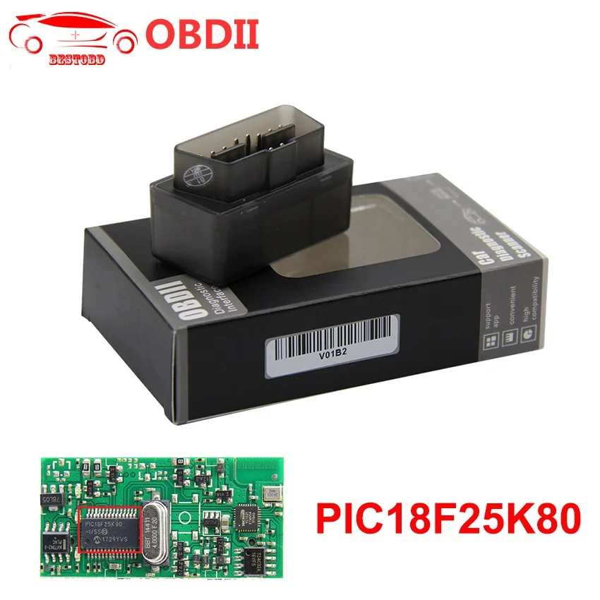 Сканер ELM327 V1.5 с чипом PIC18F25K80 Bluetooth OBDII Автомобильный диагностический интерфейс