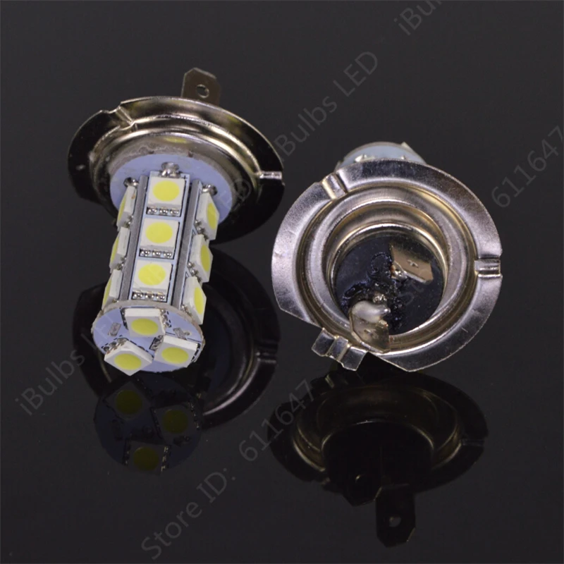 2 шт. Новый H7 Автомобильный светодиодный светильник авто 18 SMD 5050 белый