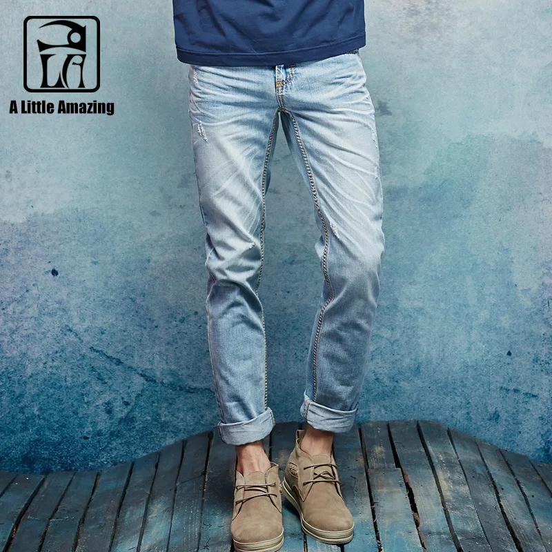 Толстый шов мужские проблемных Джинсы для женщин рваные 3D морщинка мужской моды