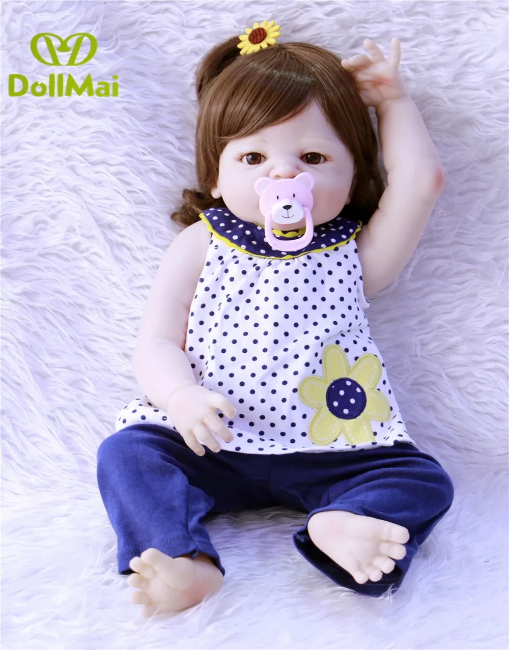 

23" reborn Baby Doll Princess Girl Dolls full Silicone Babies Girls Lifelike real dolls best Gifts Boy Girl Educational interact