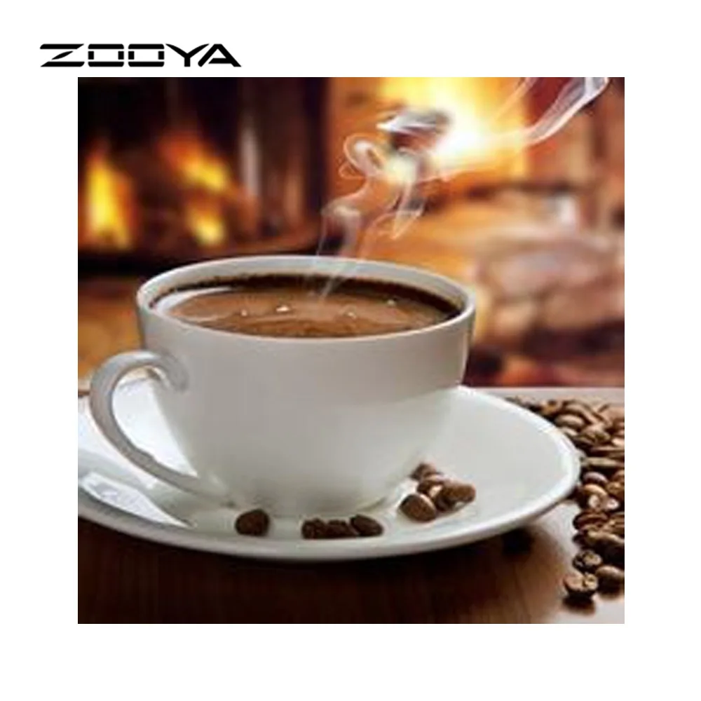 ZOOYA алмазная живопись полная квадратная кофейная чашка вышивка Романтический
