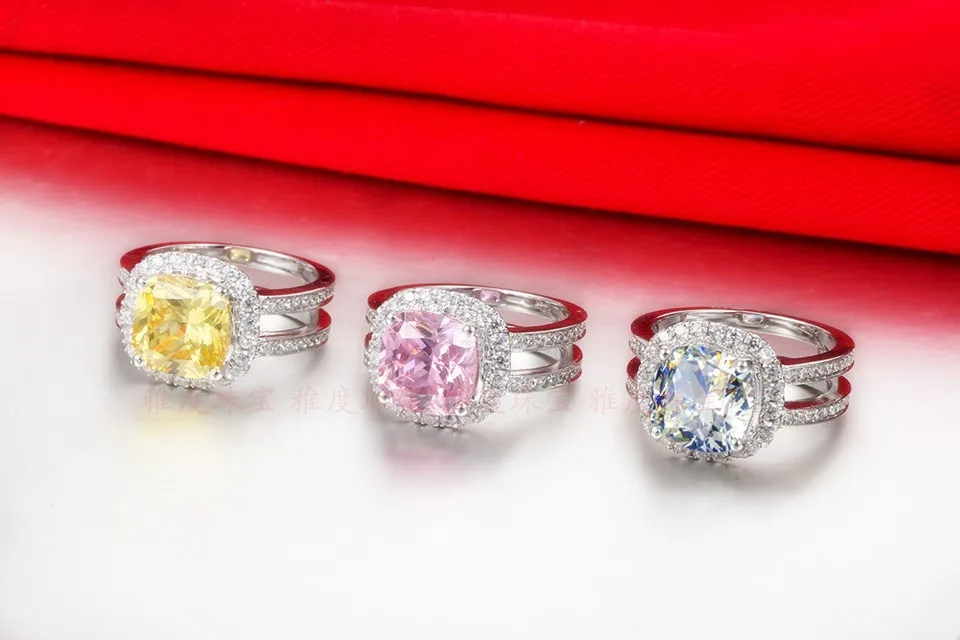 

Top Brand Style Six Prongs Solid White Gold 18K Ring 3CT Semi Mount Diamond Women Gold Anniversary Ring Last Forever