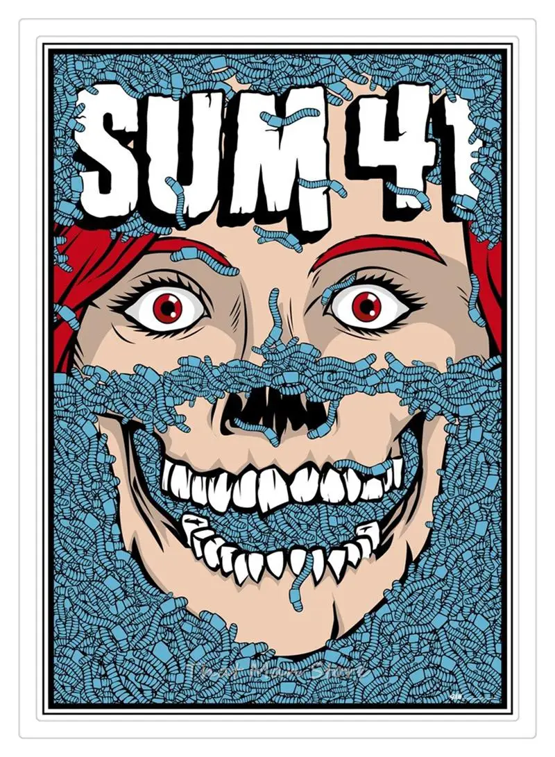 Синий Sum 41 плакат Рок-н-ролл белый крафт-бумага плакат декоративный Рисунок для бара ядро студенческого общежития подарок - Цвет: Синий