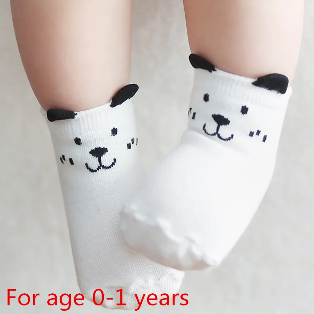For age 0-1 years Милые носки для малышей Детские носки для девочек и мальчиков, хлопковые осенние нескользящие носки для новорожденных теплые носки-тапочки для маленьких мальчиков и девочек - Цвет: For age 0-1 years