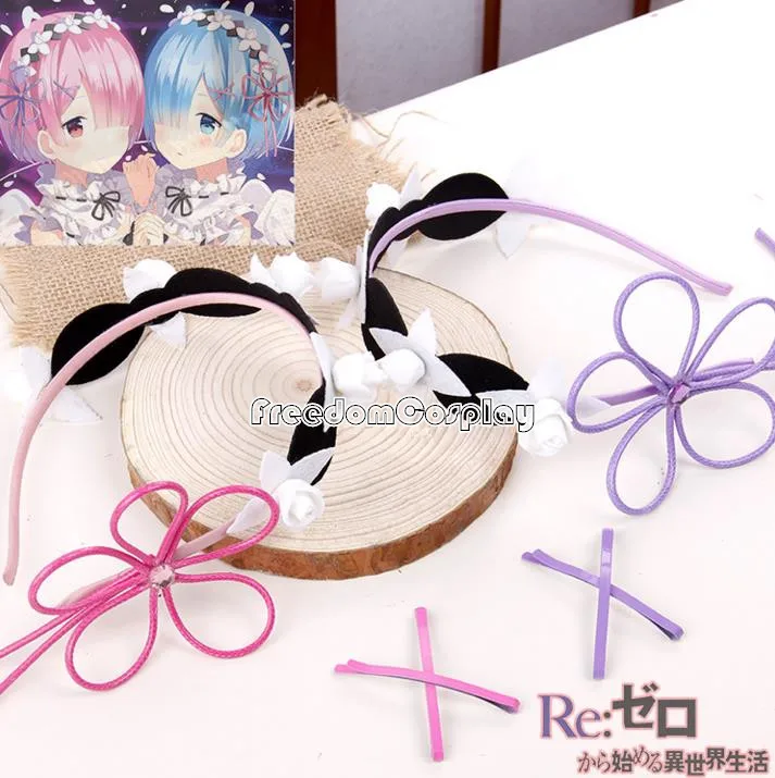 Re zero Ram Rem Косплей головной убор шпилька для волос|hairband cosplay|hairband headwear |