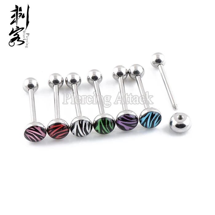 Штанга с принтом зебры купол топ оптовая продажа ювелирные изделия тела в Китае |