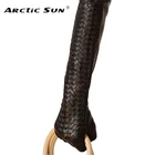 Женские перчатки из натуральной овечьей кожи, размеры 43 см