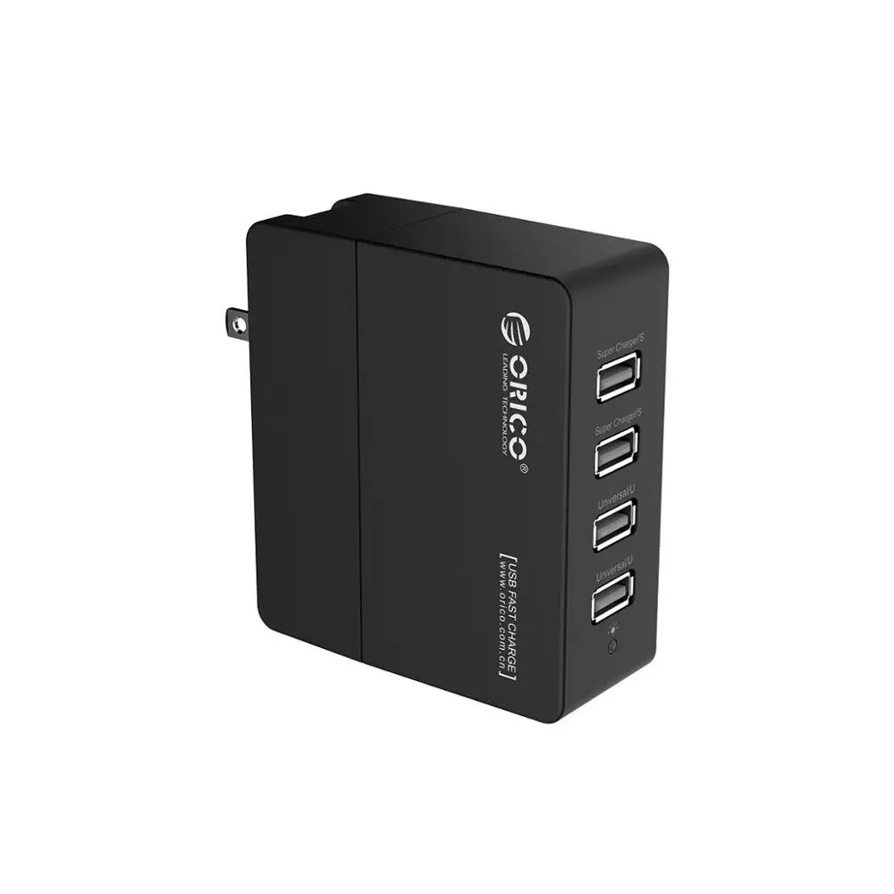 ORICO 4 порта USB зарядное устройство США вилка для путешествий настенное зарядное устройство адаптер 5V2. 4A 5V1. 5A 12 Вт портативный ABS+ PC смарт-зарядное устройство для мобильного телефона - Тип штекера: Black US Plug