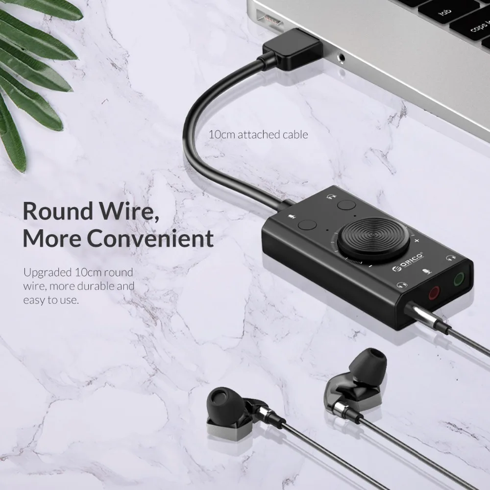 ORICO Портативный USB внешняя звуковая карта с 3,5 мм аудио интерфейс микрофон наушники 4PIN гарнитура порт адаптер для Windows Mac
