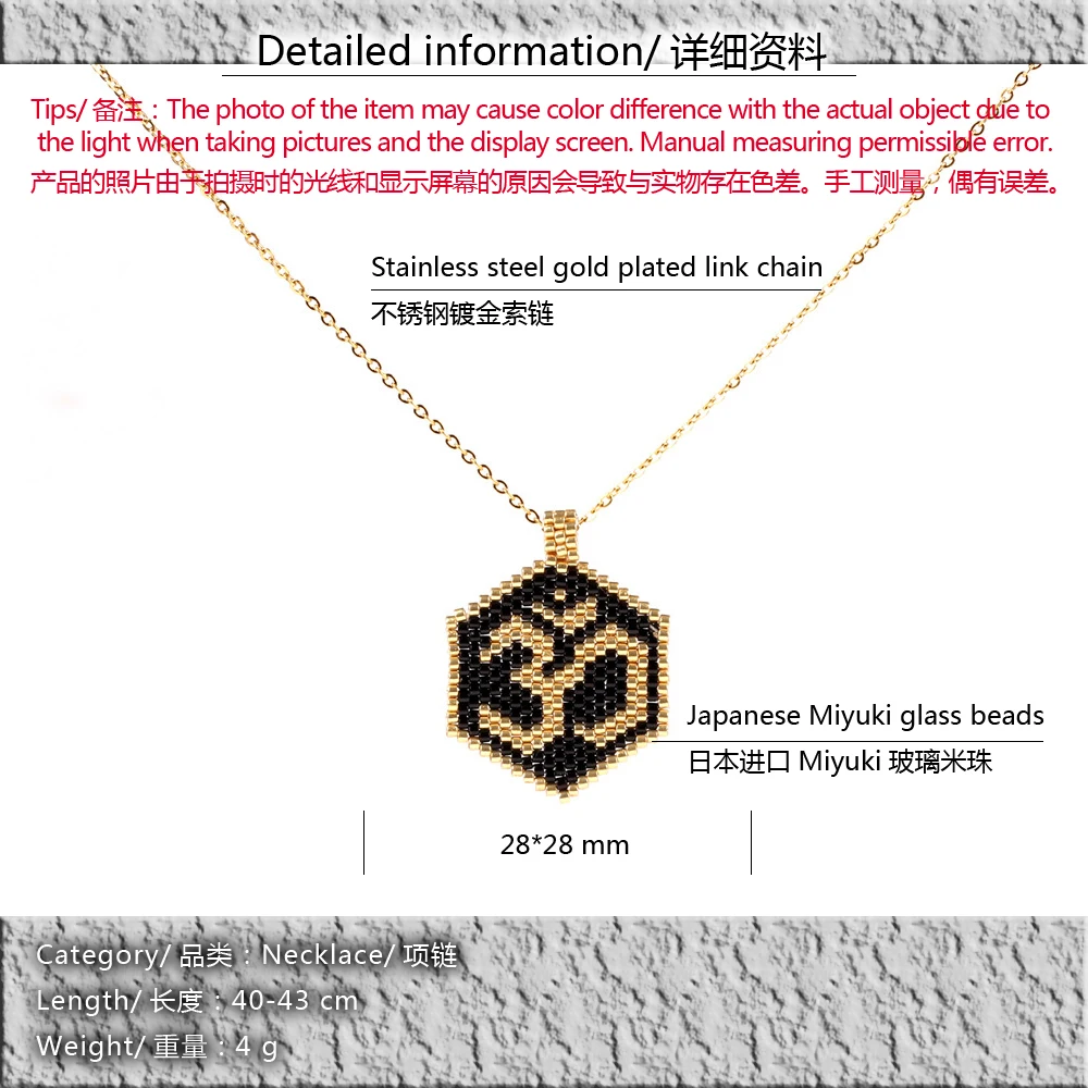 Модные MUYIKI GlassBeads женское ожерелье индийский символ йоги ручная работа нержавеющая сталь колье ожерелье s Шарм женские ювелирные изделия Bijoux