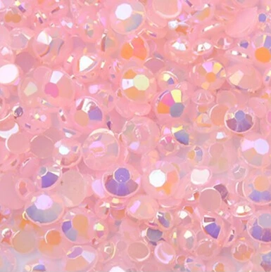 

Free shipping! 2mm ~6mm,Jelly LT.Rose AB Color Flat back Acrylic Nail Art beads Decoration.1000~50000pcs/lot