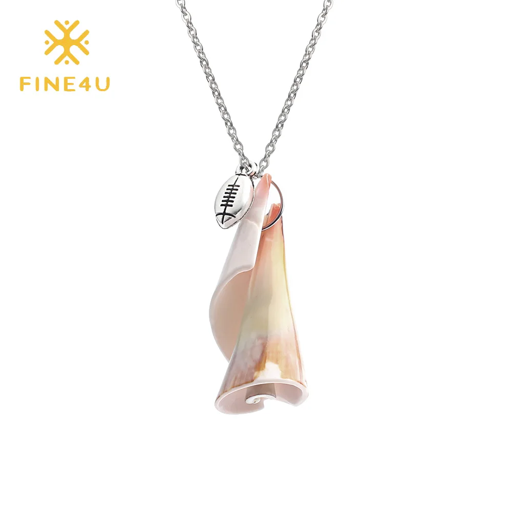 FINE4U N188 Boho гарнитур ювелирных украшений из природного Sea Shell Кулон ракушка колье